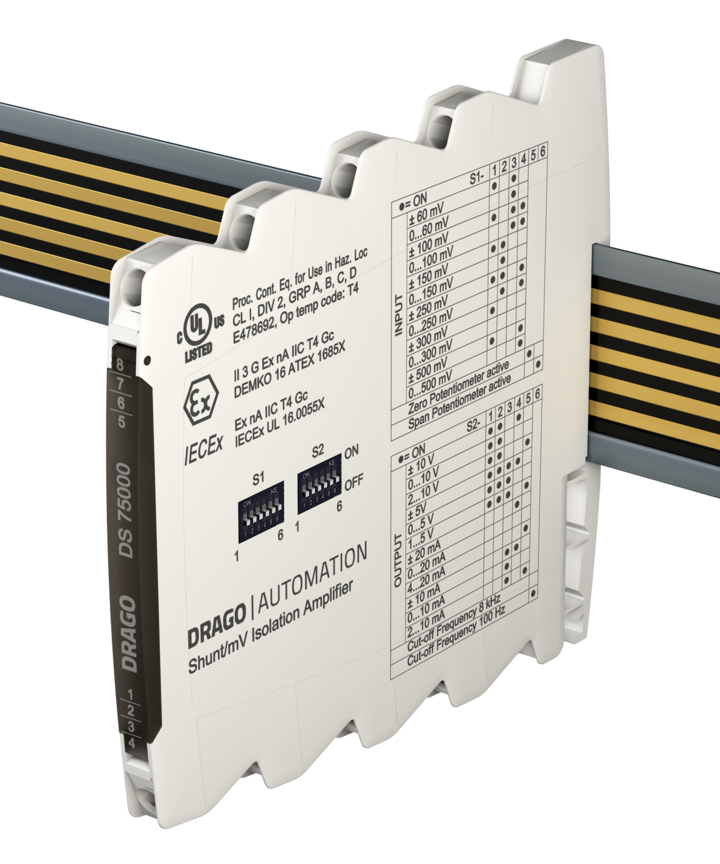 Shunt/mV Isolation Amplifier DS 75000 DRAGO Automation GmbH