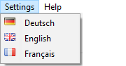 Settings menu