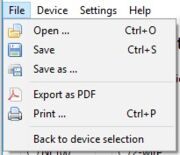 File menu