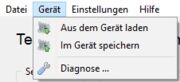 Geräte-Menü