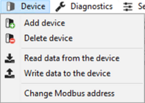 The device menu