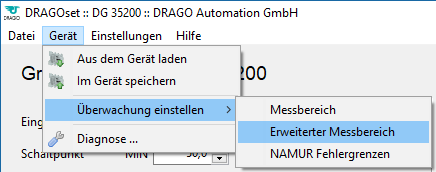 Überwachung des Messbereichs